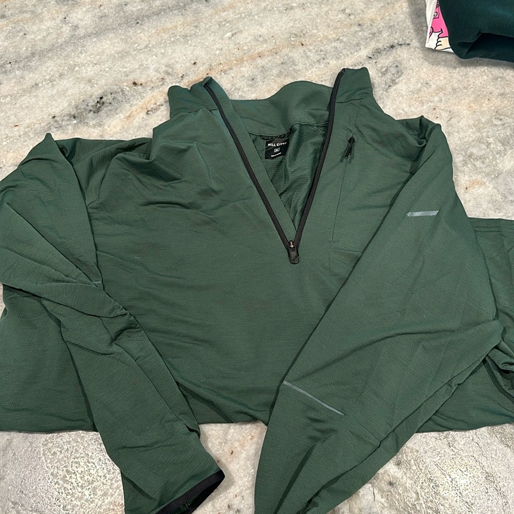 Hill City quarter zip in green XL